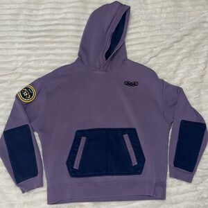 Nike Boy's Lebron Basketball Pullover Hoodie Canyon Purple Midnight Navy XLarge